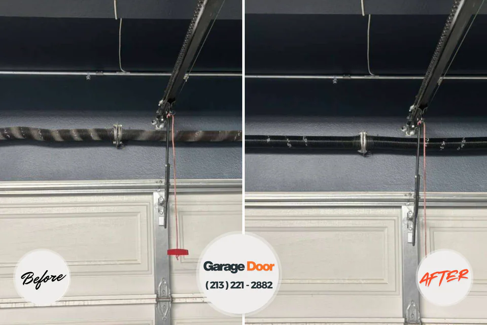 Before and after: garage door repair South Valley Stream, NY